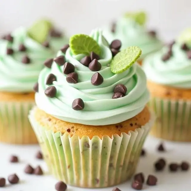 Mint Chocolate Chip Cupcake